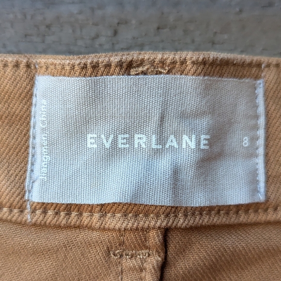 Everlane Patch Pocket Skirt Structured Cotton Size 8 Camel Tan - Picture 6 of 8